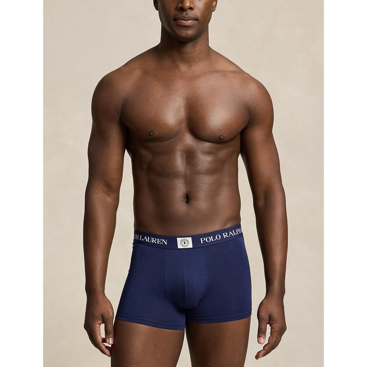 Lot de 3 slips-boxers classiques en coton stretch marine + blanc + marine, POLO RALPH LAUREN