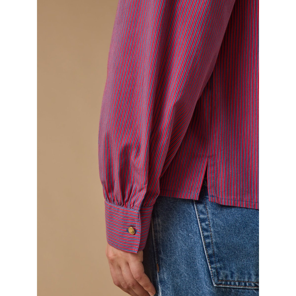 Blouse rayée - Coupe Noémie rayure rouge/bleu, CYRILLUS