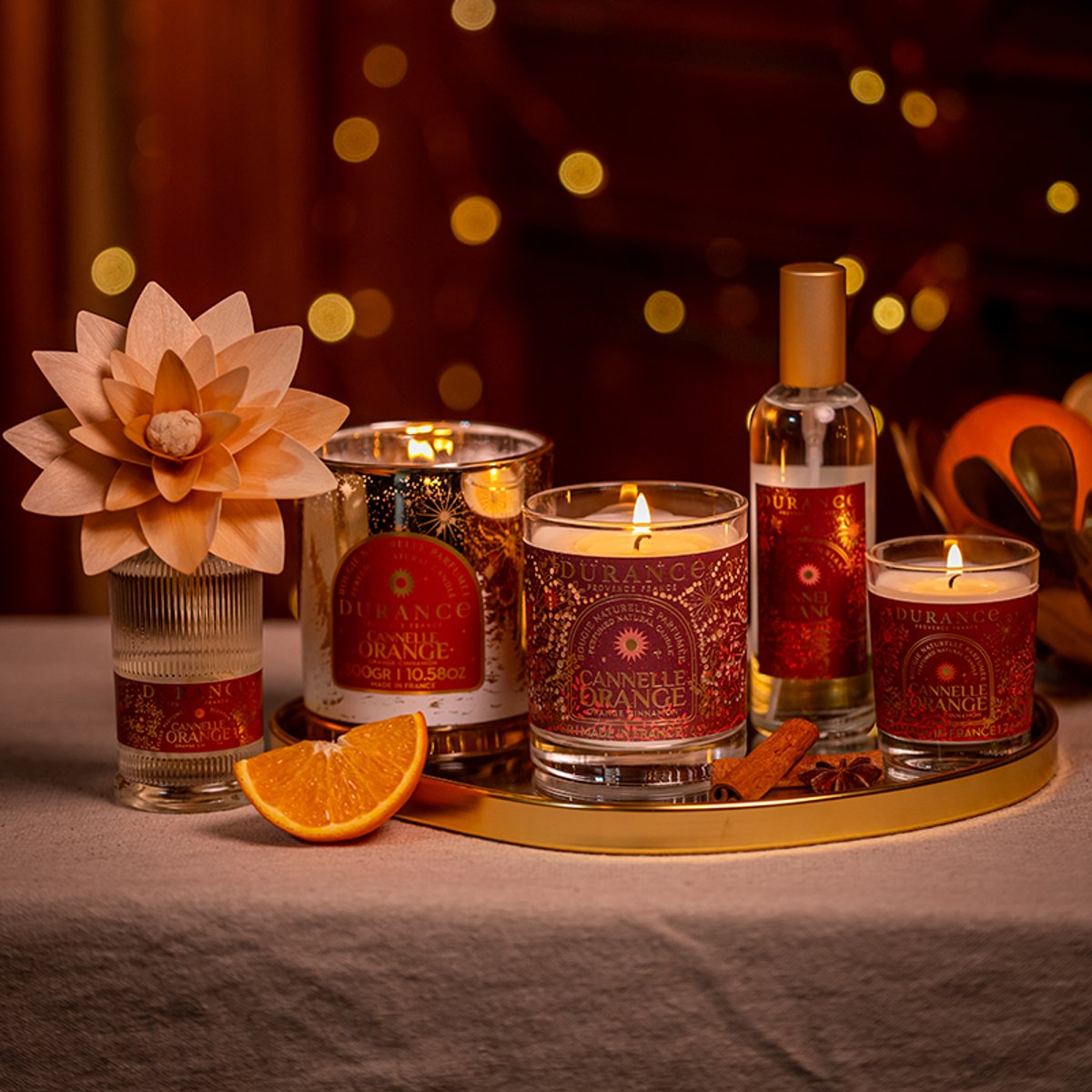 Petite bougie parfumée CANNELLE ORANGE couleur unique, DURANCE