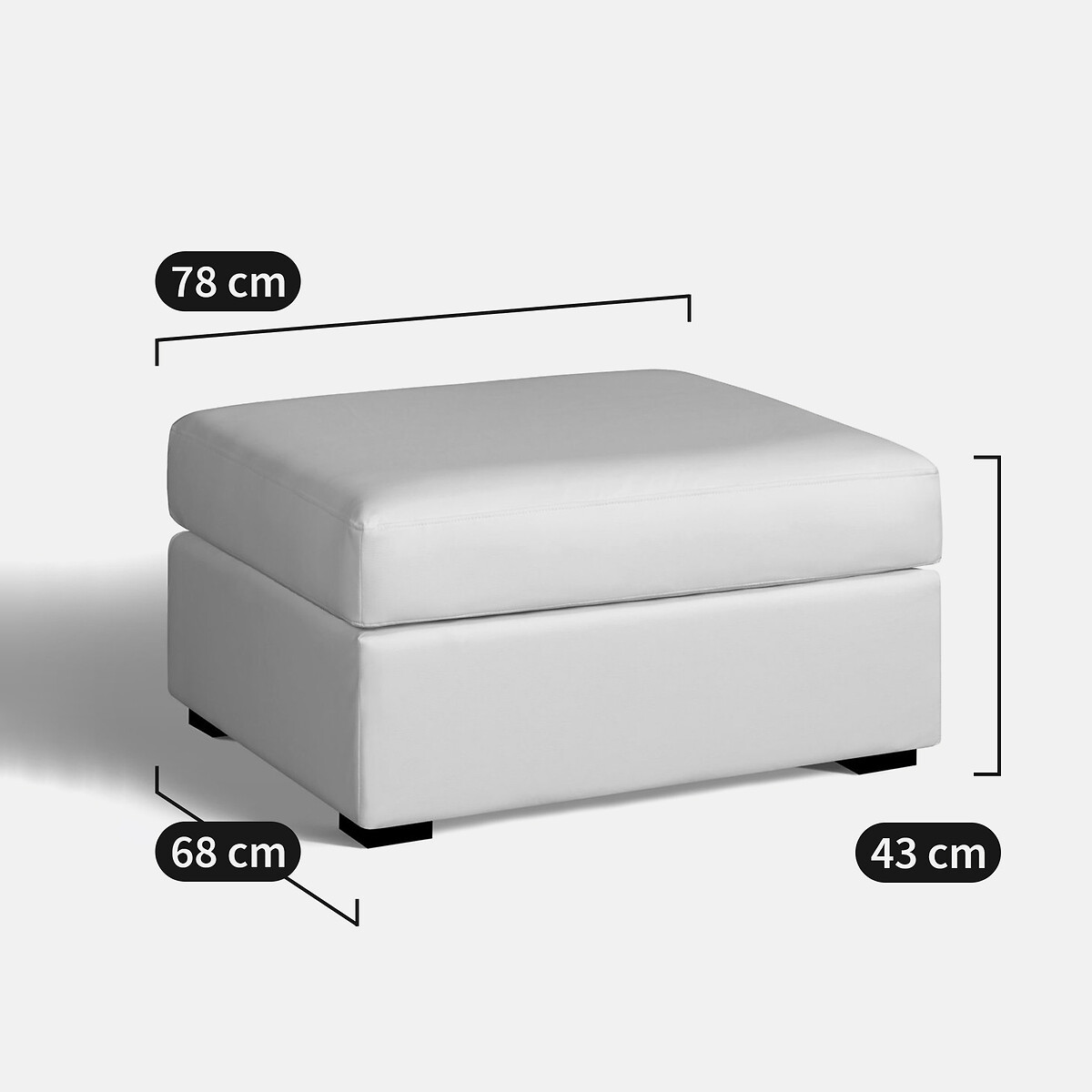 Pouf coton, Robin marron taupe, SO'HOME