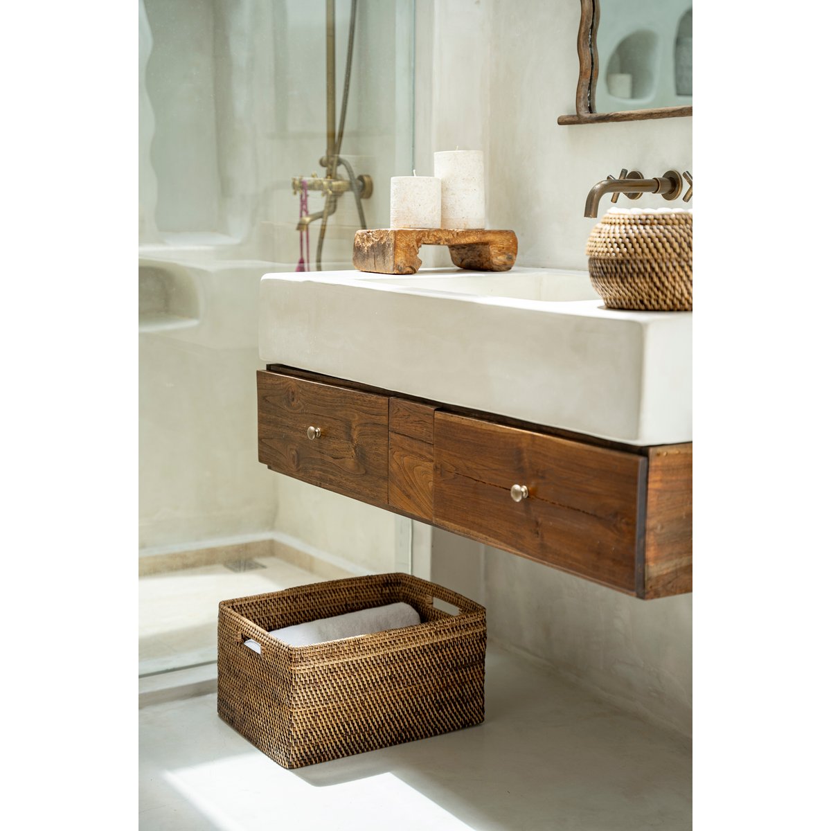 Porte-revues en rotin COLONIAL brun naturel, BAZAR BIZAR