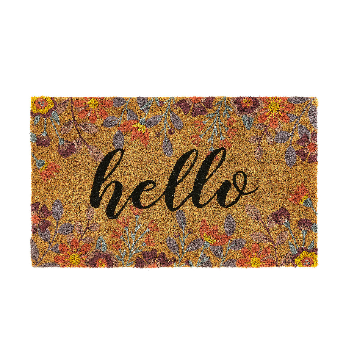 Floral Hello Coir Doormat multi-coloured, MY MAT