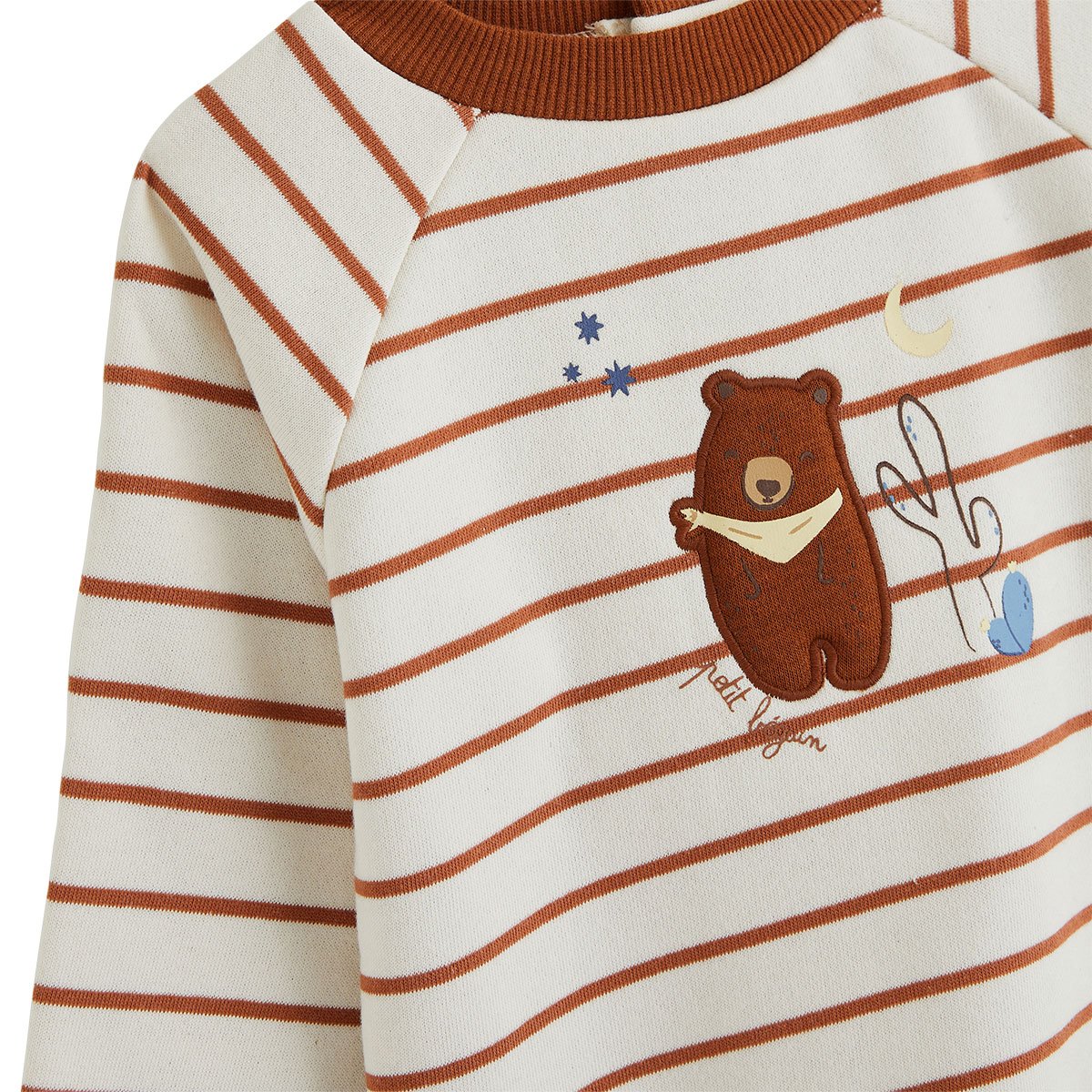 Sweat-shirt bébé en molleton Moka ecru, PETIT BEGUIN