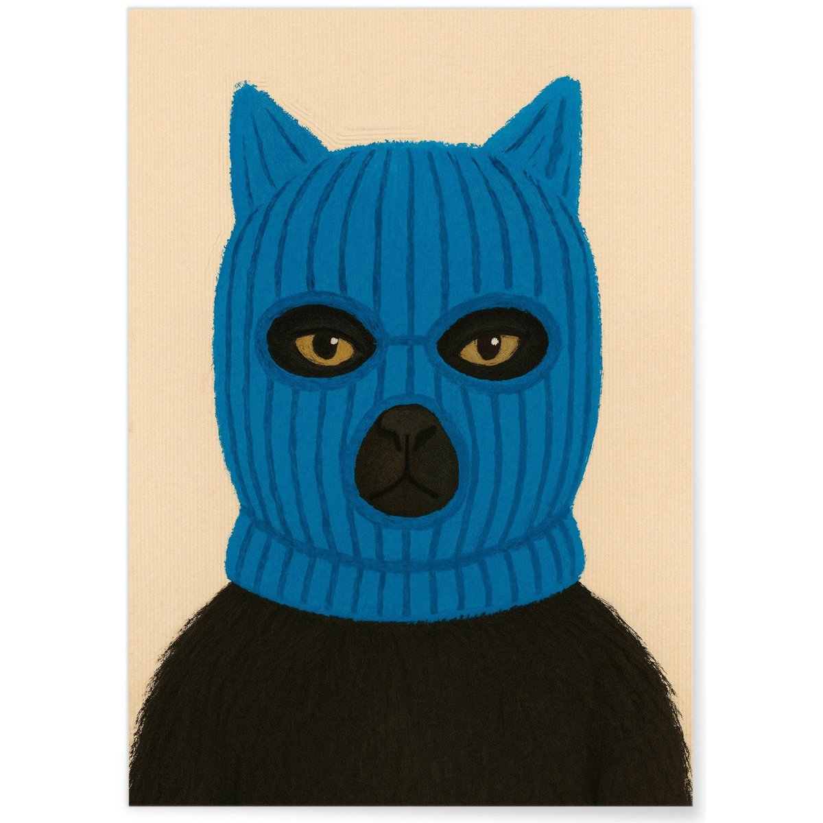 Affiche Chat masqué blanc, L'AFFICHERIE