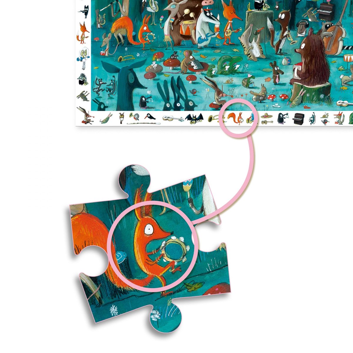 Puzzle d'observation L'orchestre 35 pièces multicolore, DJECO