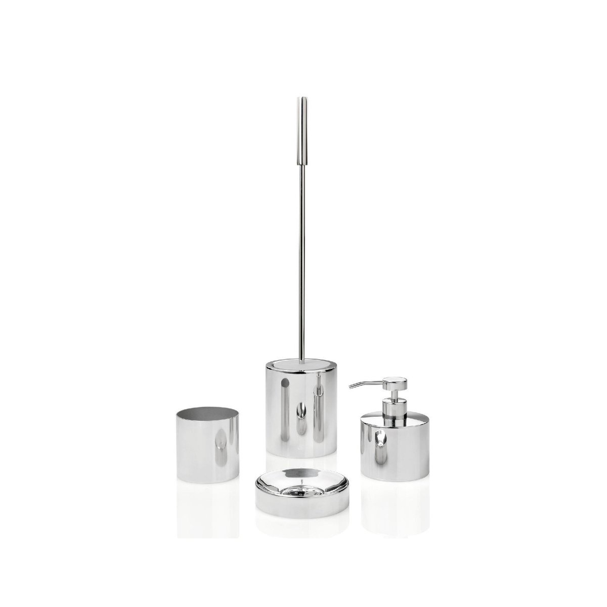Porte Brosse à Dents Verre Rond en Inox Brillant chrome/inox, WADIGA