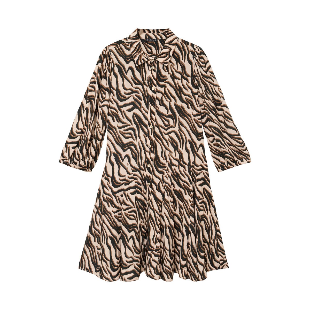 Robe courte évasée col chemise noir, BREAL