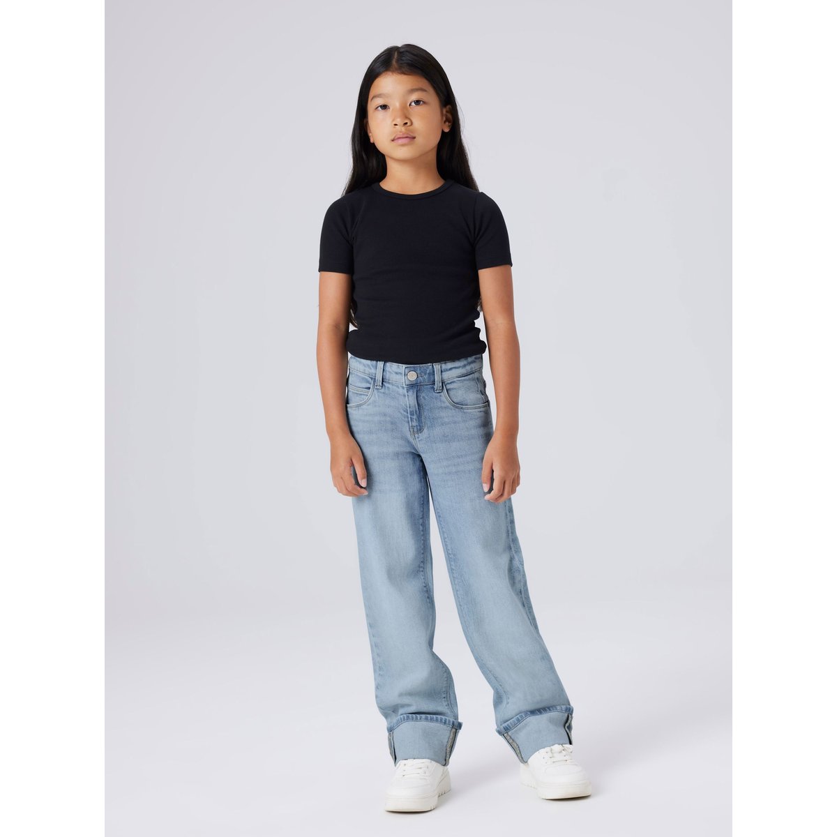Jean droit, large bleu denim clair, NAME IT