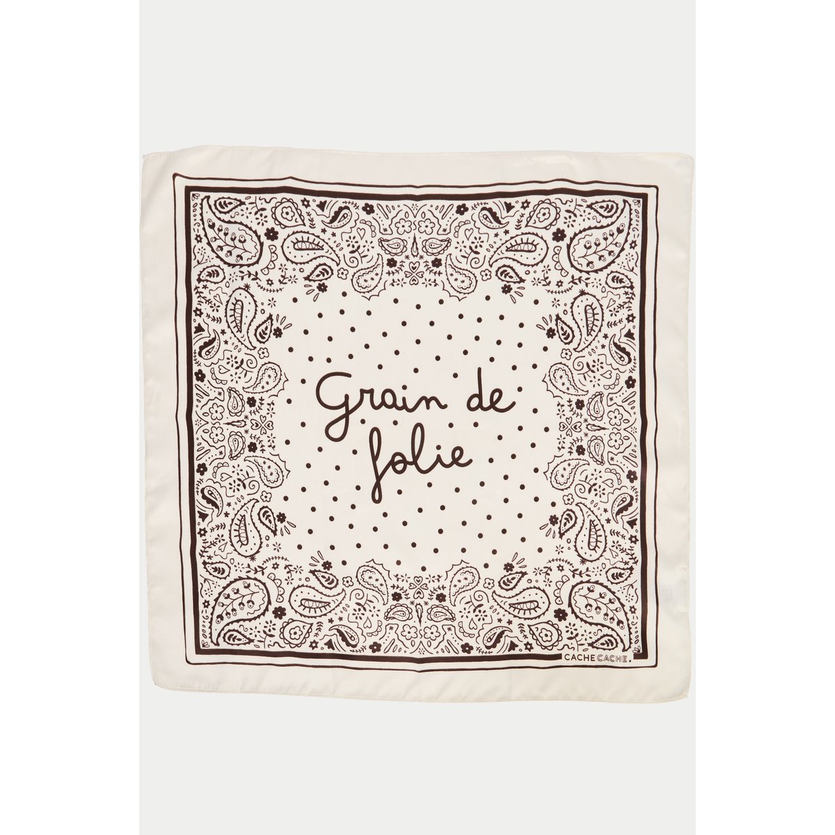 Foulard satiné soyeux blanc, CACHE CACHE