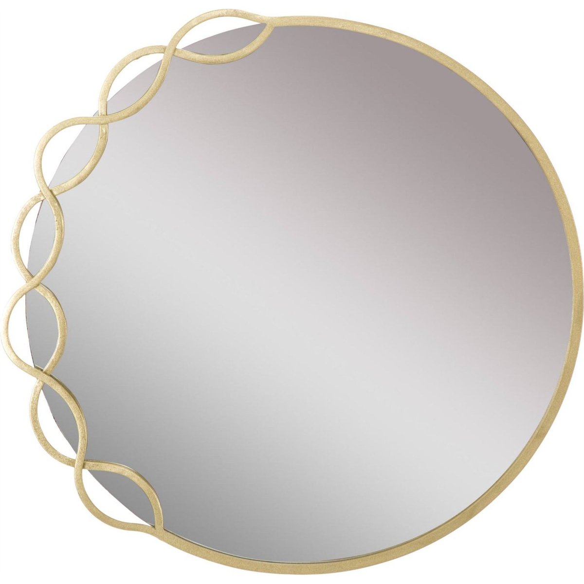 Miroir rond au cadre en fer collection GLAM doré, RECOLLECTION