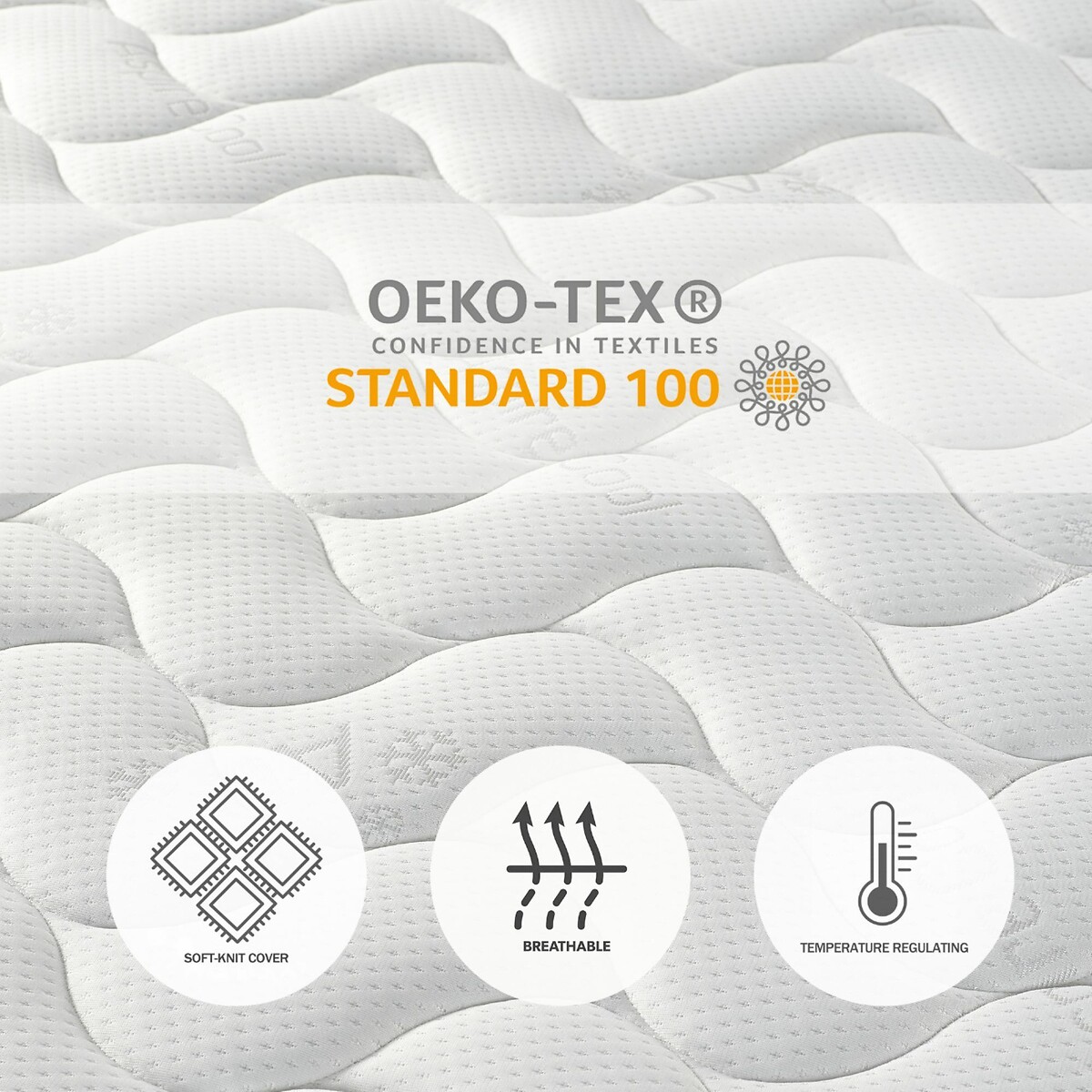 Kids Ortho Spring and Foam Mattress with OEKO-TEX Fabric white, ASPIRE