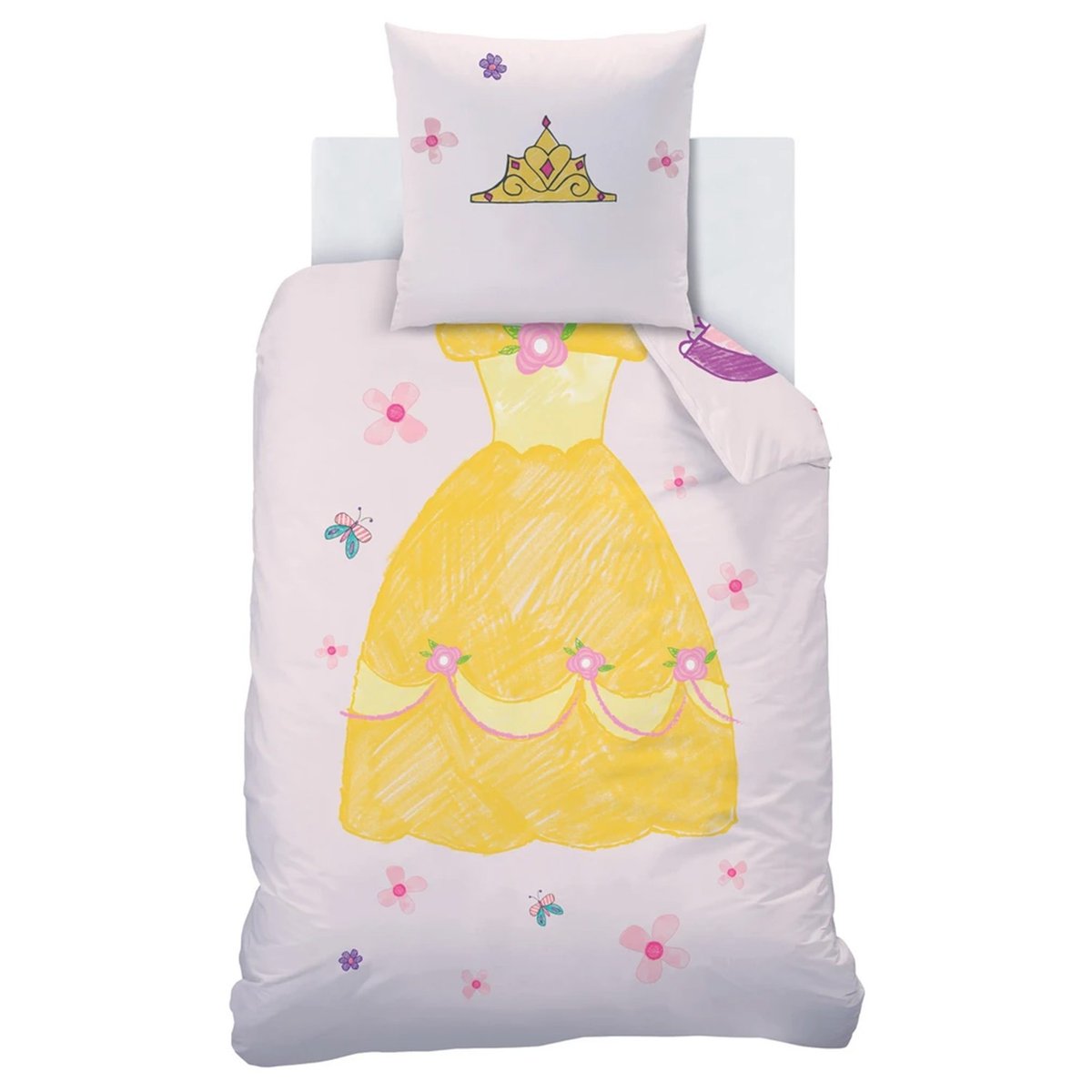 Parure de lit Belle et Raiponce, PRINCESSES DISNEY beige, DISNEY
