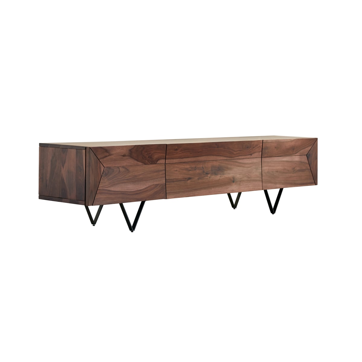 Meuble Hi-FI, TV en Palissandre massif, METRIC marron, TIKAMOON