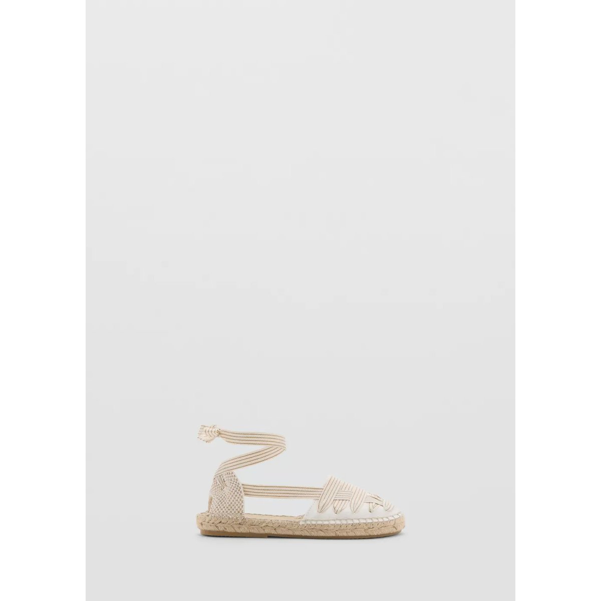 Espadrilles lacets blanc cassé, MANGO KIDS