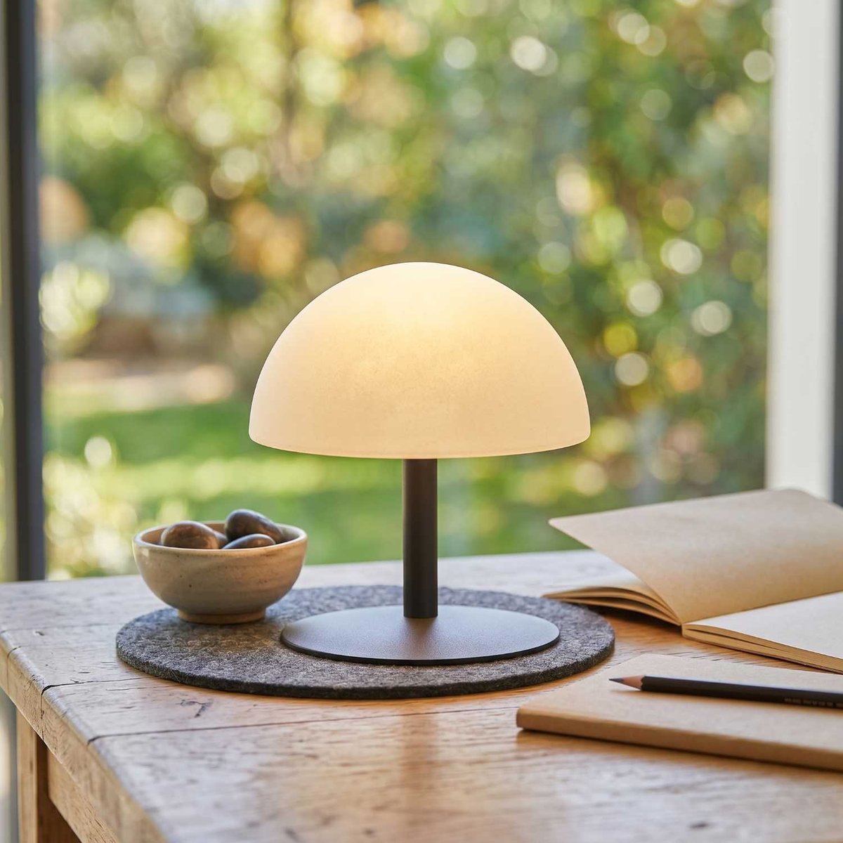 Lampe de table sans fil NEPTUNE gris, LUMISKY