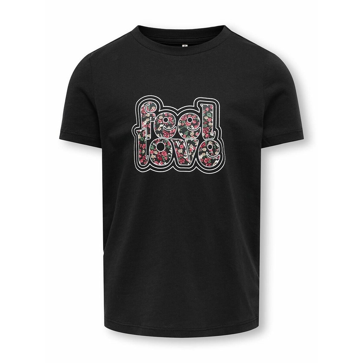 T-shirt de mangas curtas "feel good" florido preto , KIDS ONLY