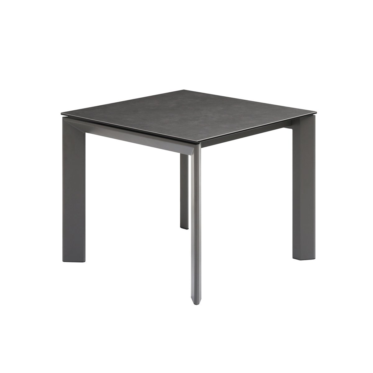 Table repas céramique gris 90 cm avec allonge 60 cm noir, ZAGO