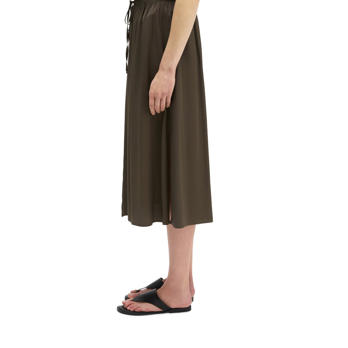 Jupe évasée en LENZING™ ECOVERO™ marron foncé, MARC O'POLO