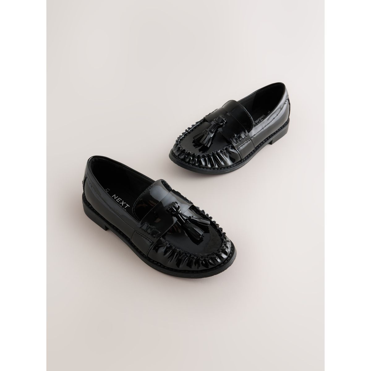 Mocassins d’école ruchés noir, NEXT
