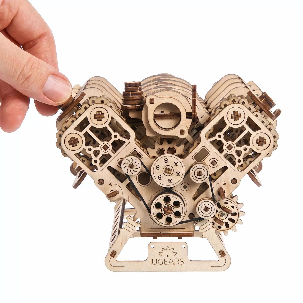 Puzzle 3D Moteur V8 beige, UGEARS
