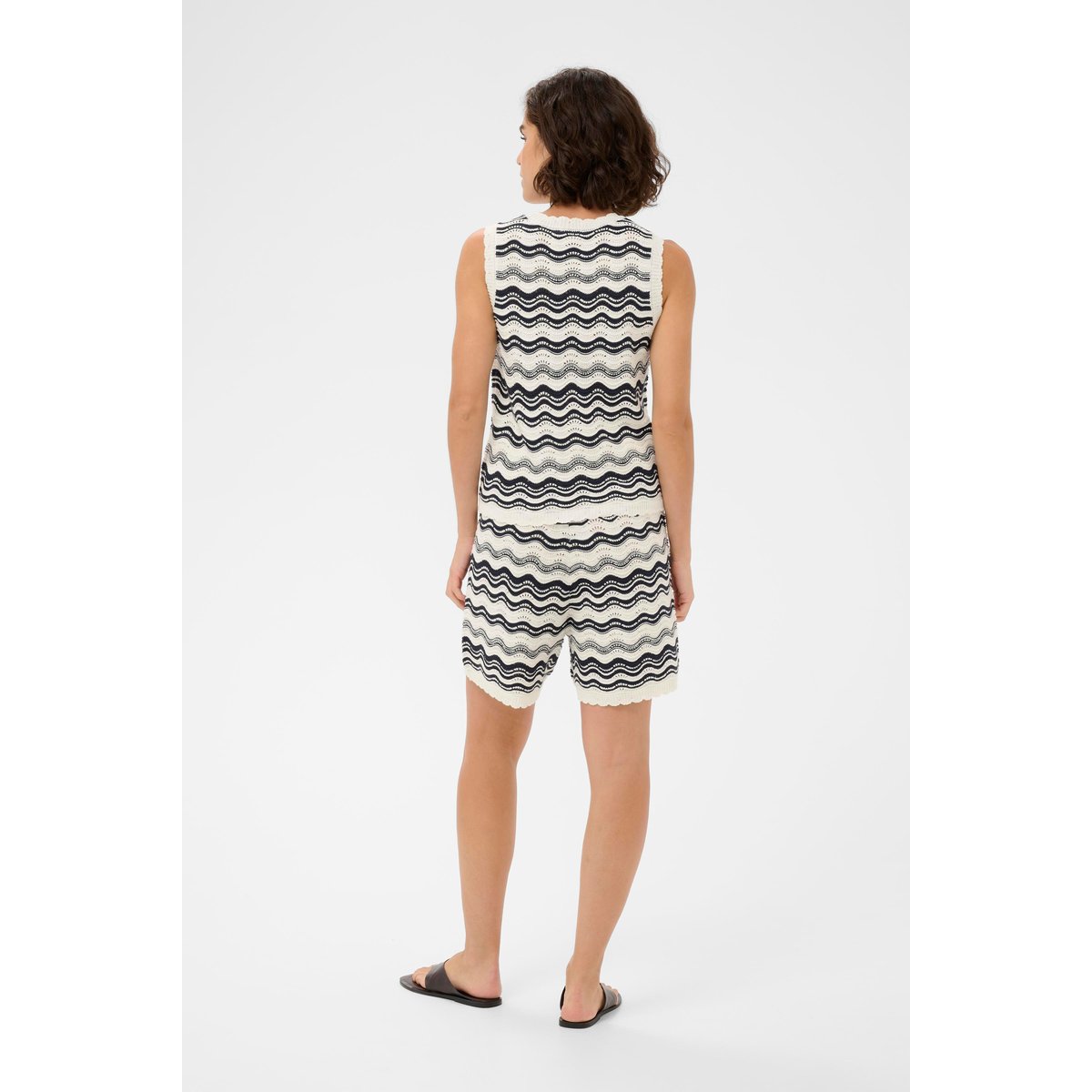 Tunique tricoté bleu chalk/midnight m. wavy lines, KAFFE