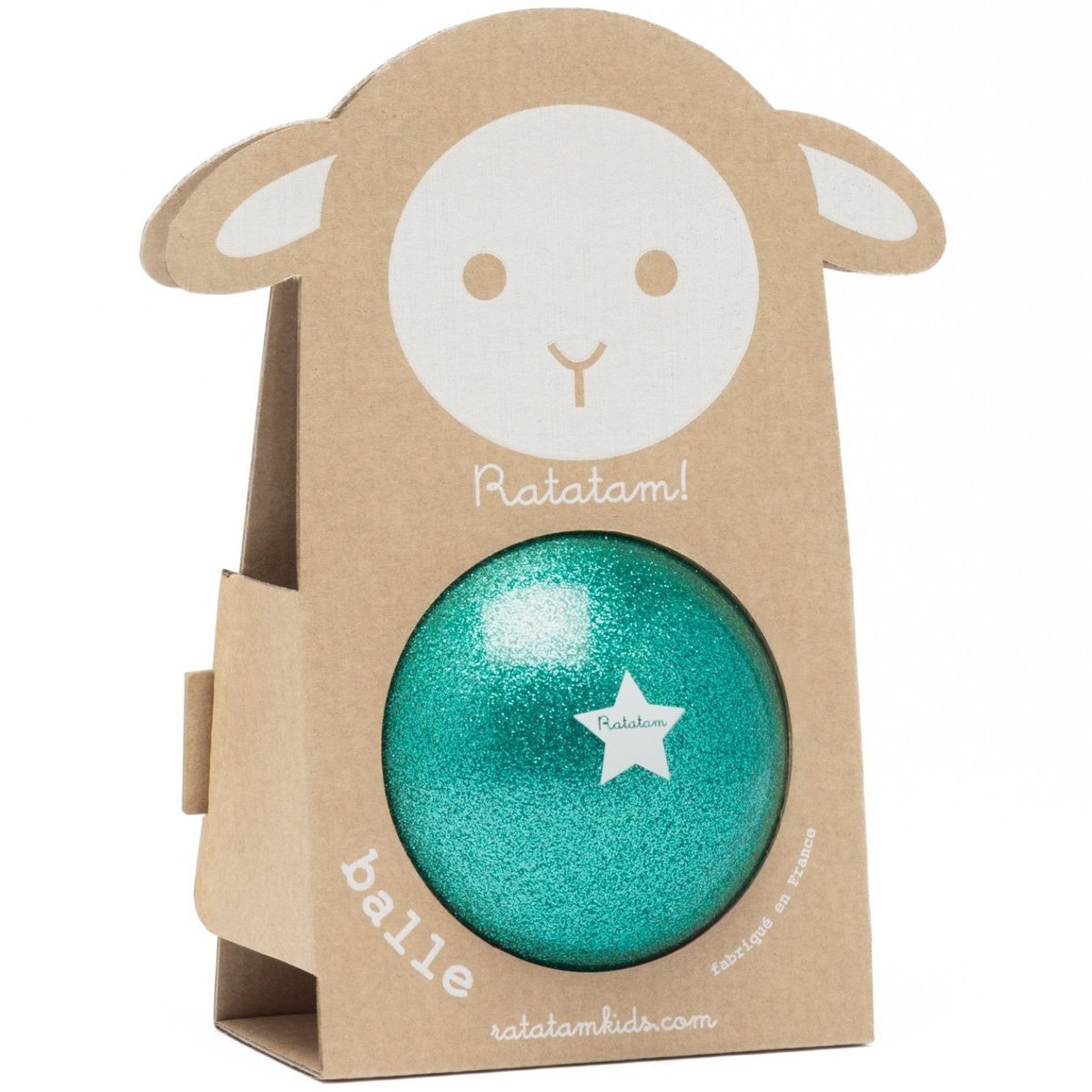 Ballon paillettes vert, blanc, RATATAM
