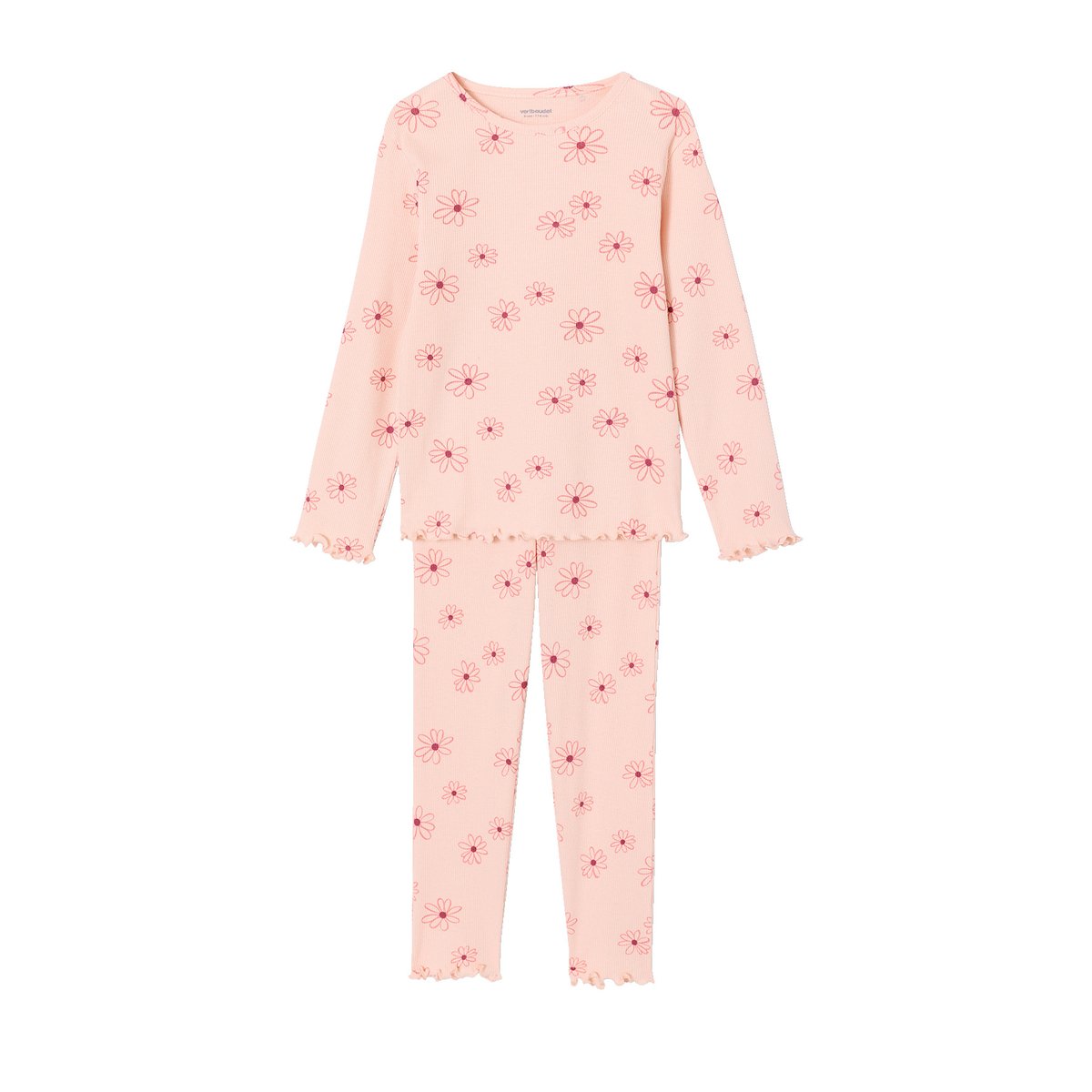 Pyjama à fleurs rose pâle, VERTBAUDET