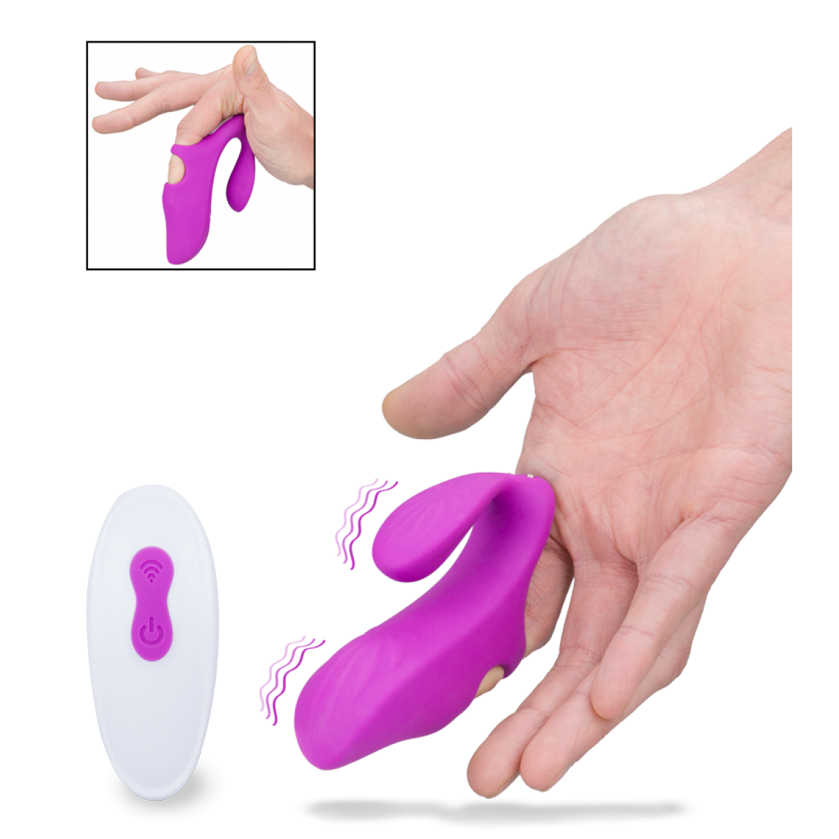 Doigt vibrant télécommandé double stimulation Ginger violet, LOVE AND VIBES