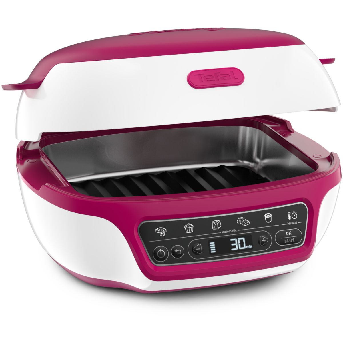 Machine à gâteaux Cake Factory Délices KD810112 blanc et rouge framboise, TEFAL