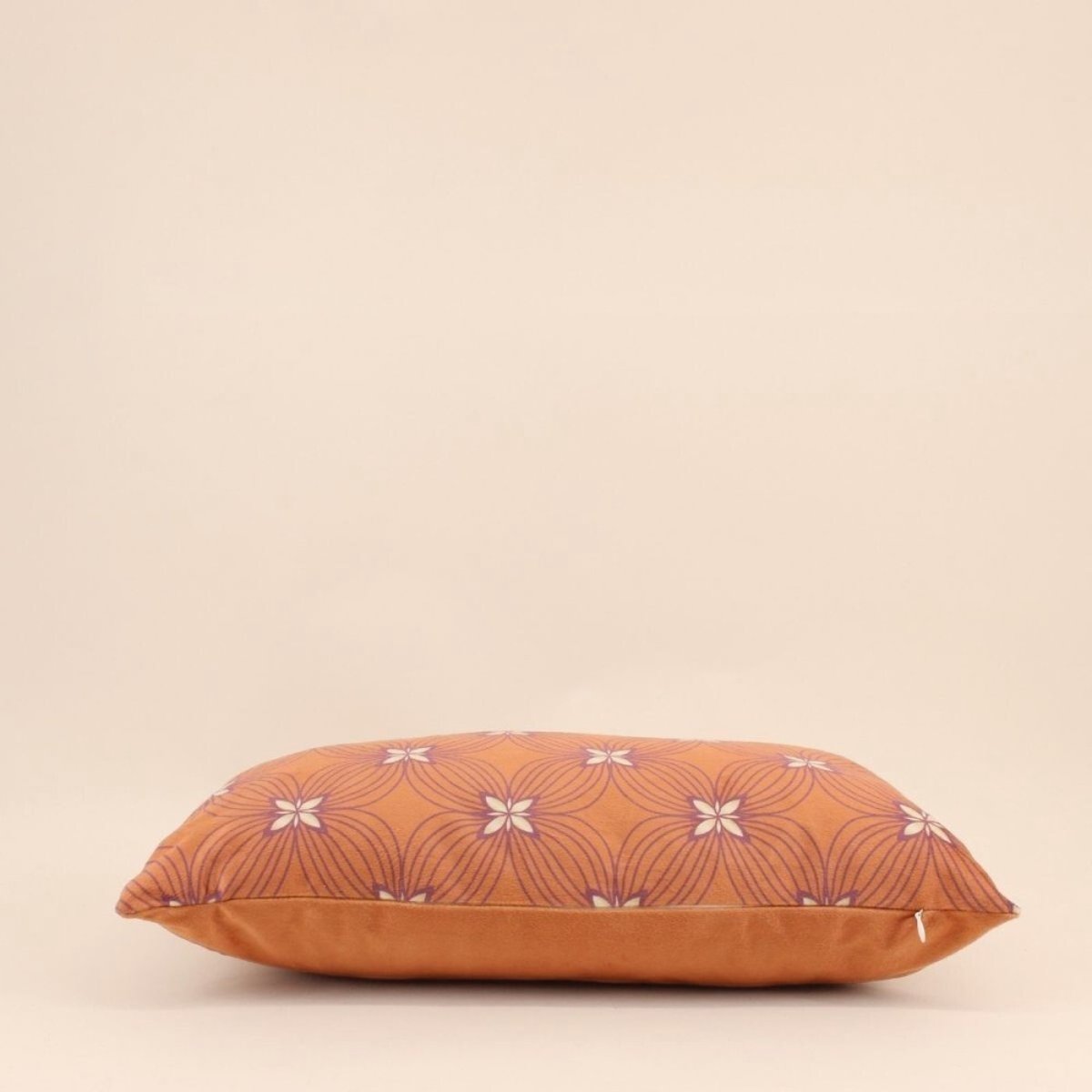 Coussin en velours à motifs 30x50cm orange, ORNAMI