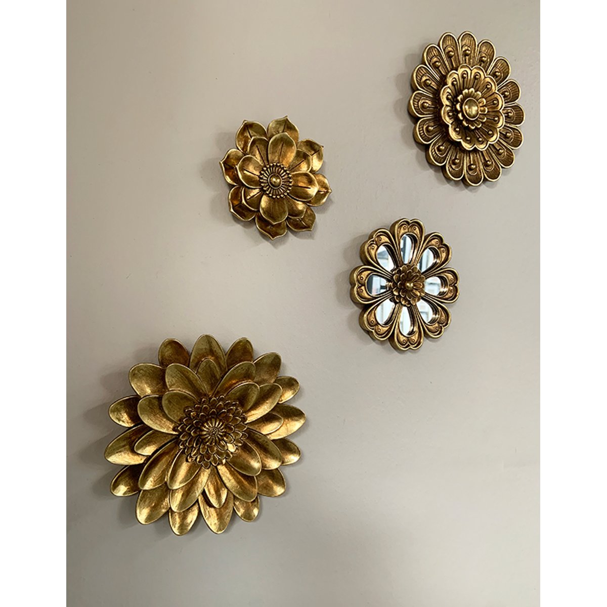 Déco murale fleur 15cm or, EMDE