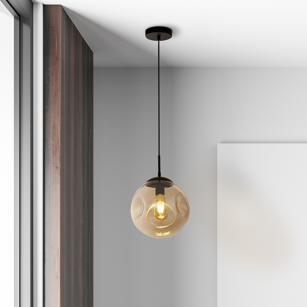 Paris Hammered Glass Pendant Light black, SO'HOME