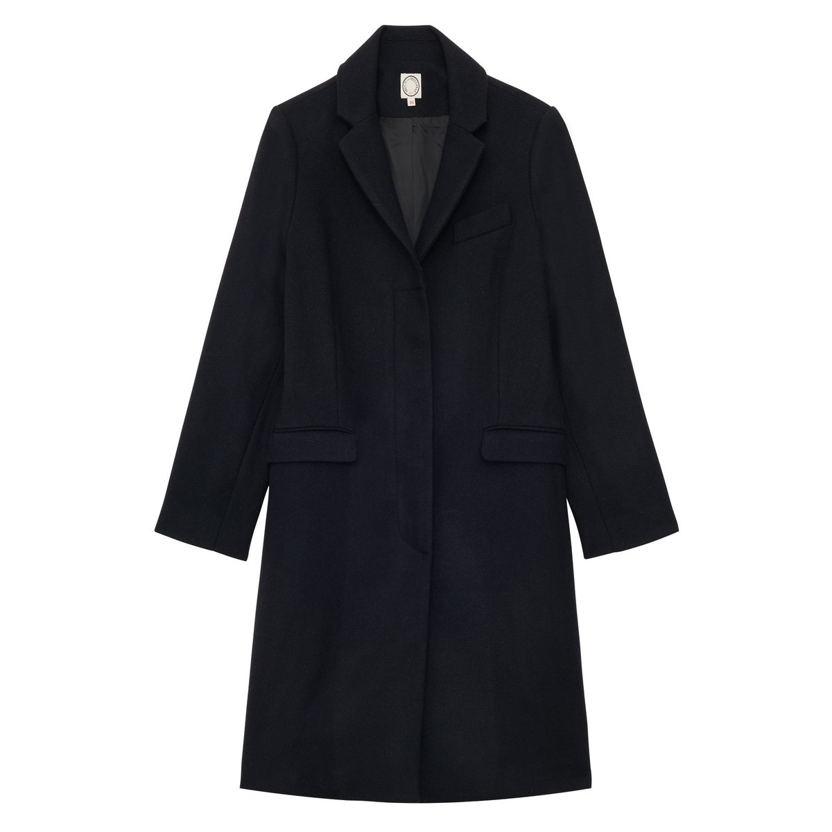 Manteau en lainage à chevrons franck bleu, INES DE LA FRESSANGE PARIS