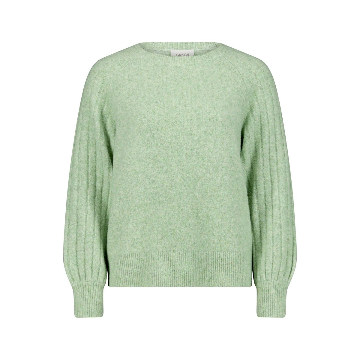 Pull-over en maille à encolure ronde green melange, CARTOON