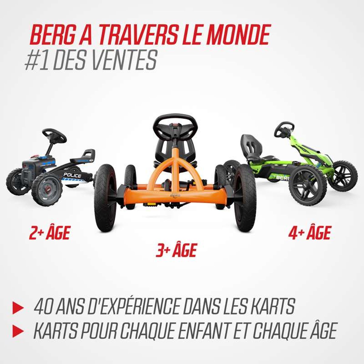 Kart à Pédales pour Enfants, 3+ Ans, Buddy red, BERG TOYS