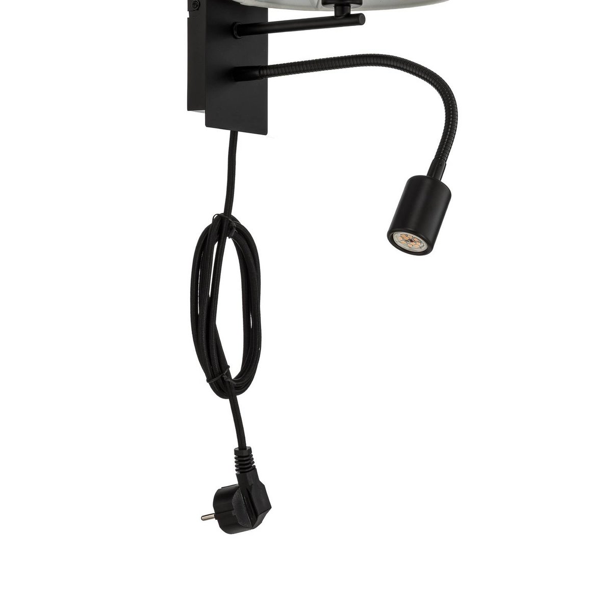 Applique en textile moderneLED, Florens blanc, noir, LINDBY