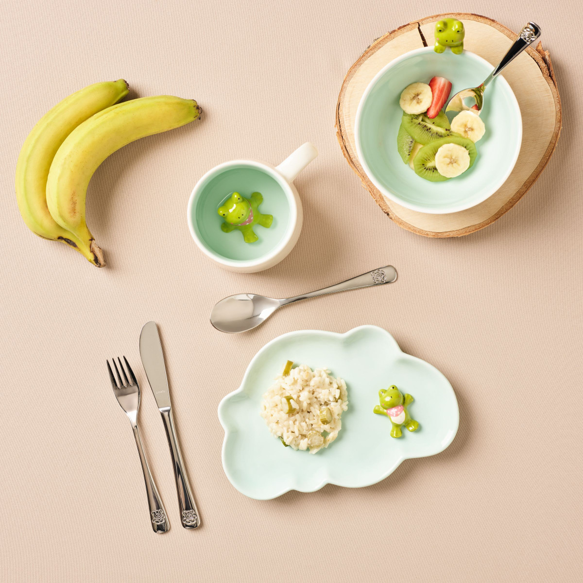 Lot de vaisselle 3 pièces pour enfant - MIAM turquoise, MEDARD DE NOBLAT