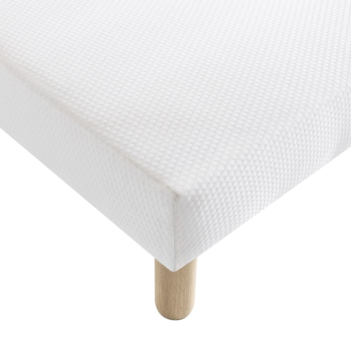 Ensemble matelas mémoire de forme, sommier Lune et pieds Songe 500 blanc, SOMEO