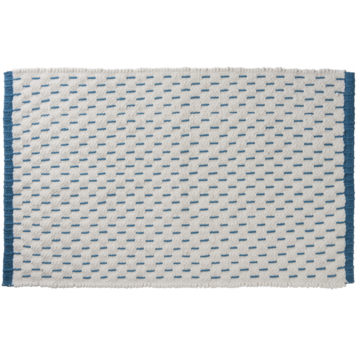 Tapis déco réversible en coton CAMINO bleu pétrole, GUY LEVASSEUR