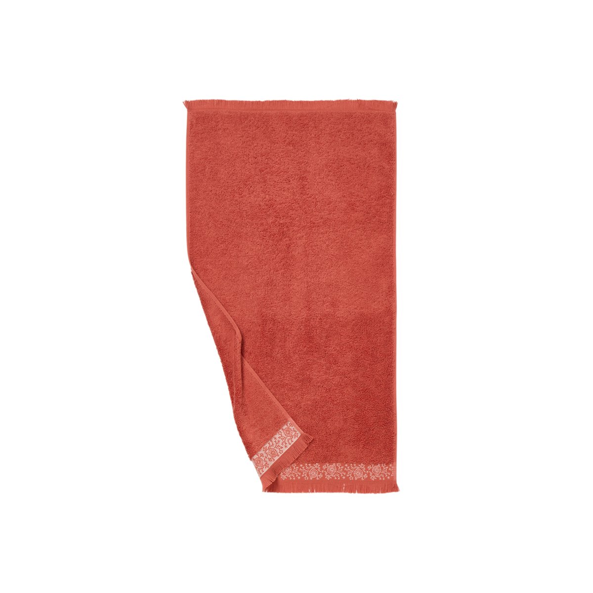 Serviette CALANCA terracotta, CARRE BLANC