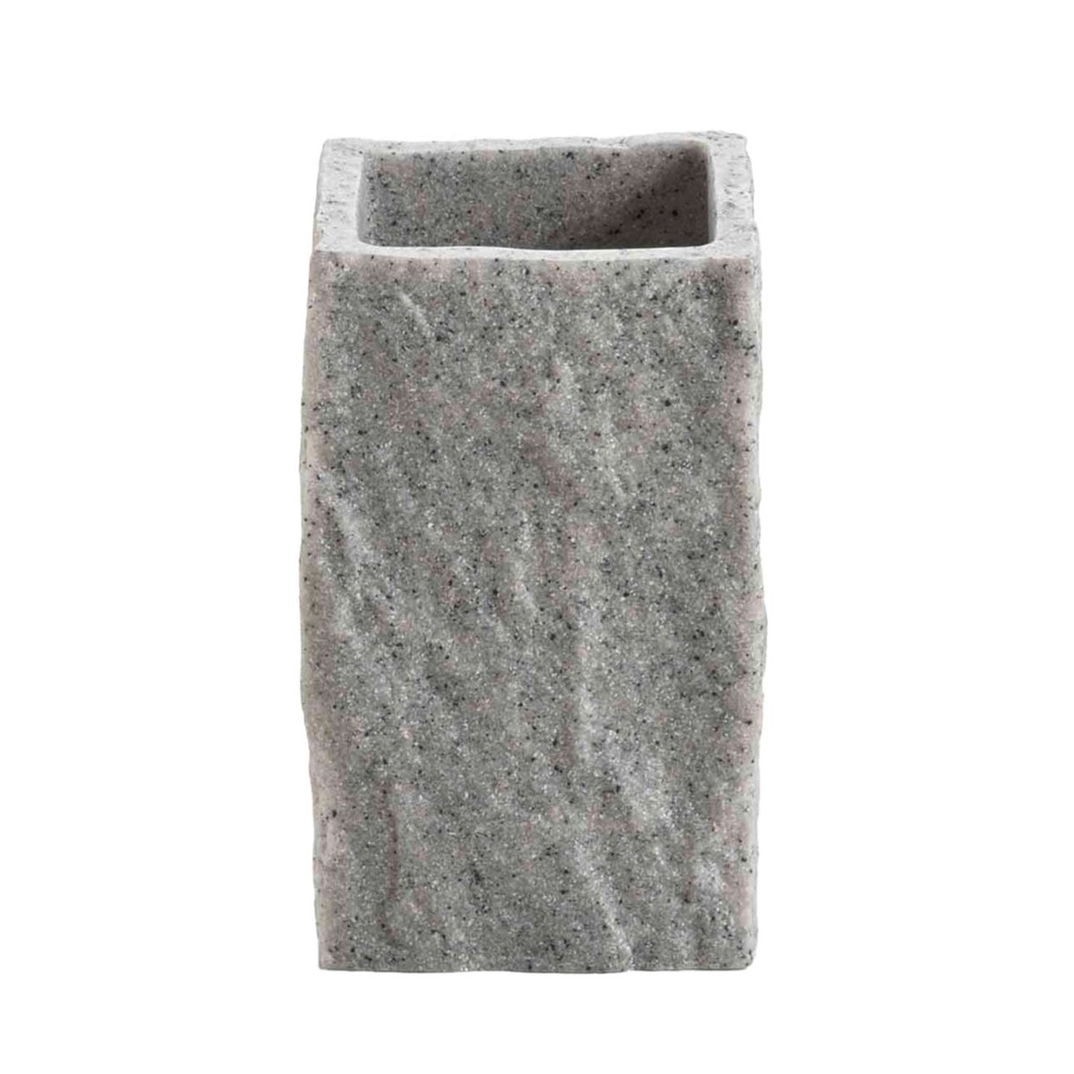 Gobelet porte brosse à dent - Effet minéral gris, DOUCEUR D'INTÉRIEUR