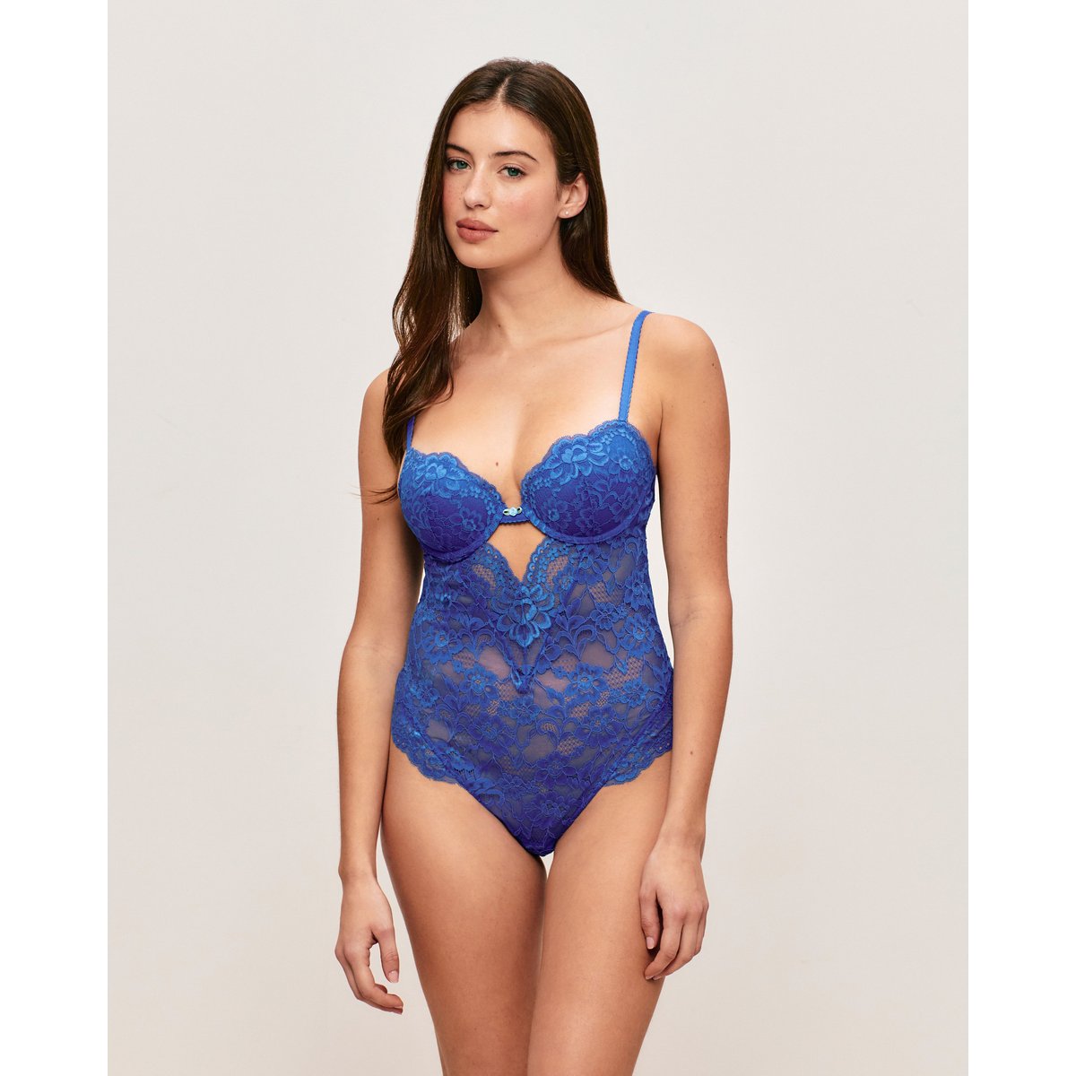 Body push up en dentelle florale JOYIZ bleu, UNDIZ
