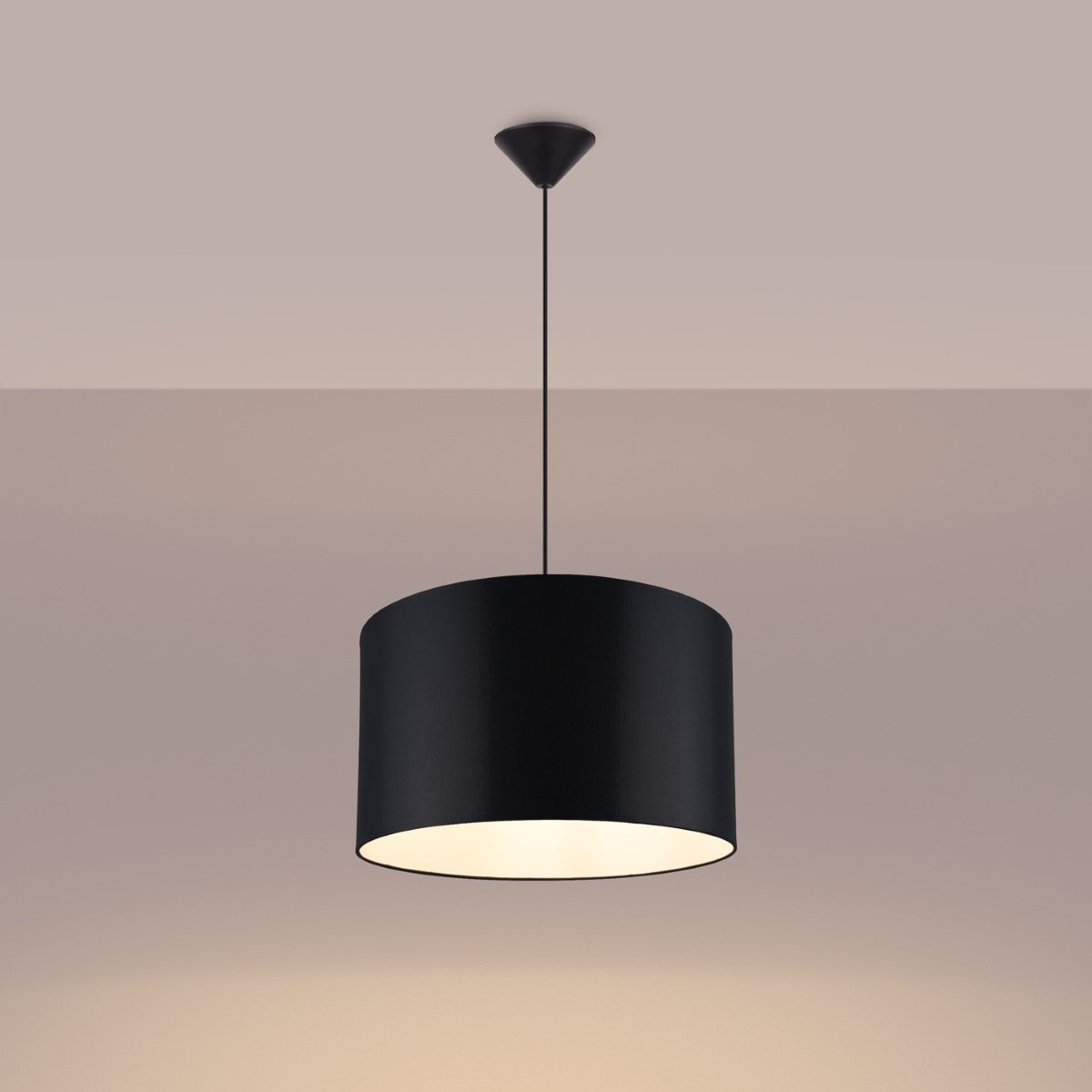Suspension Tissu Noir E27 1 Nova 40 noir, EDEN