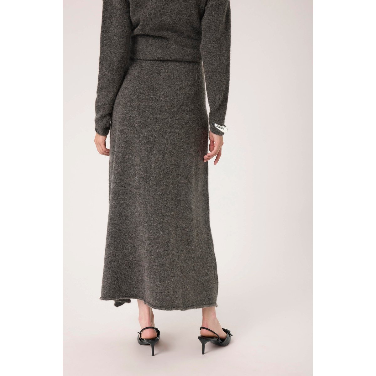 Jupe gris dark grey melange, SOAKED IN LUXURY