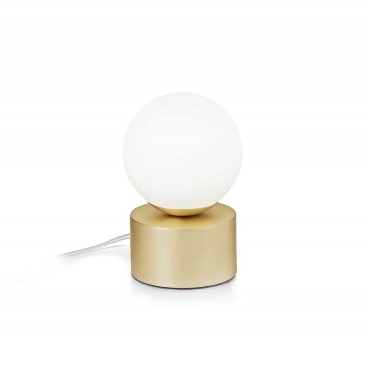 Lampe De Chevet Perle En Verre Blanc Depoli Et Laiton Satiné laiton, MILLUMINE