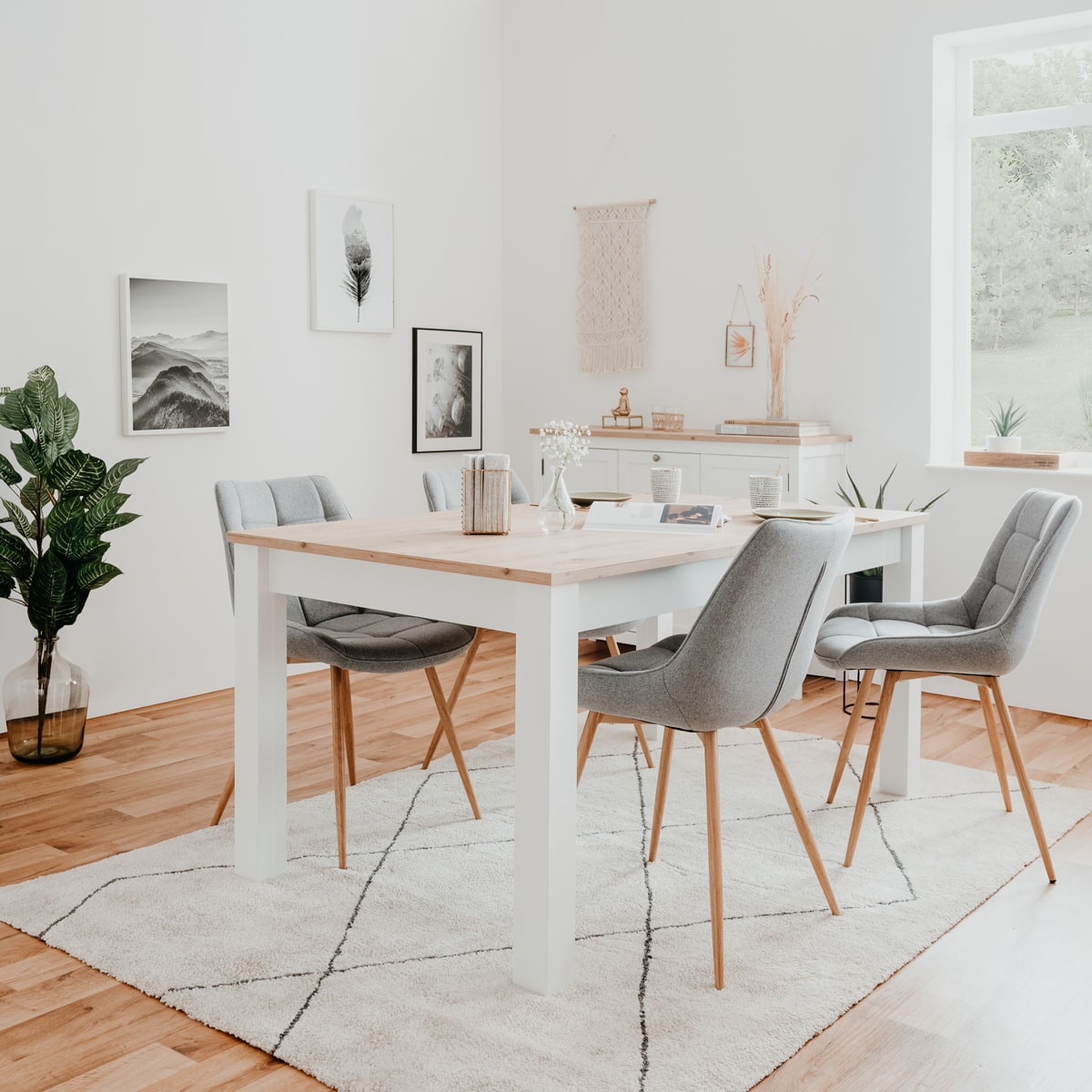Table à manger extensible - ODENSE blanc, HOMIFAB
