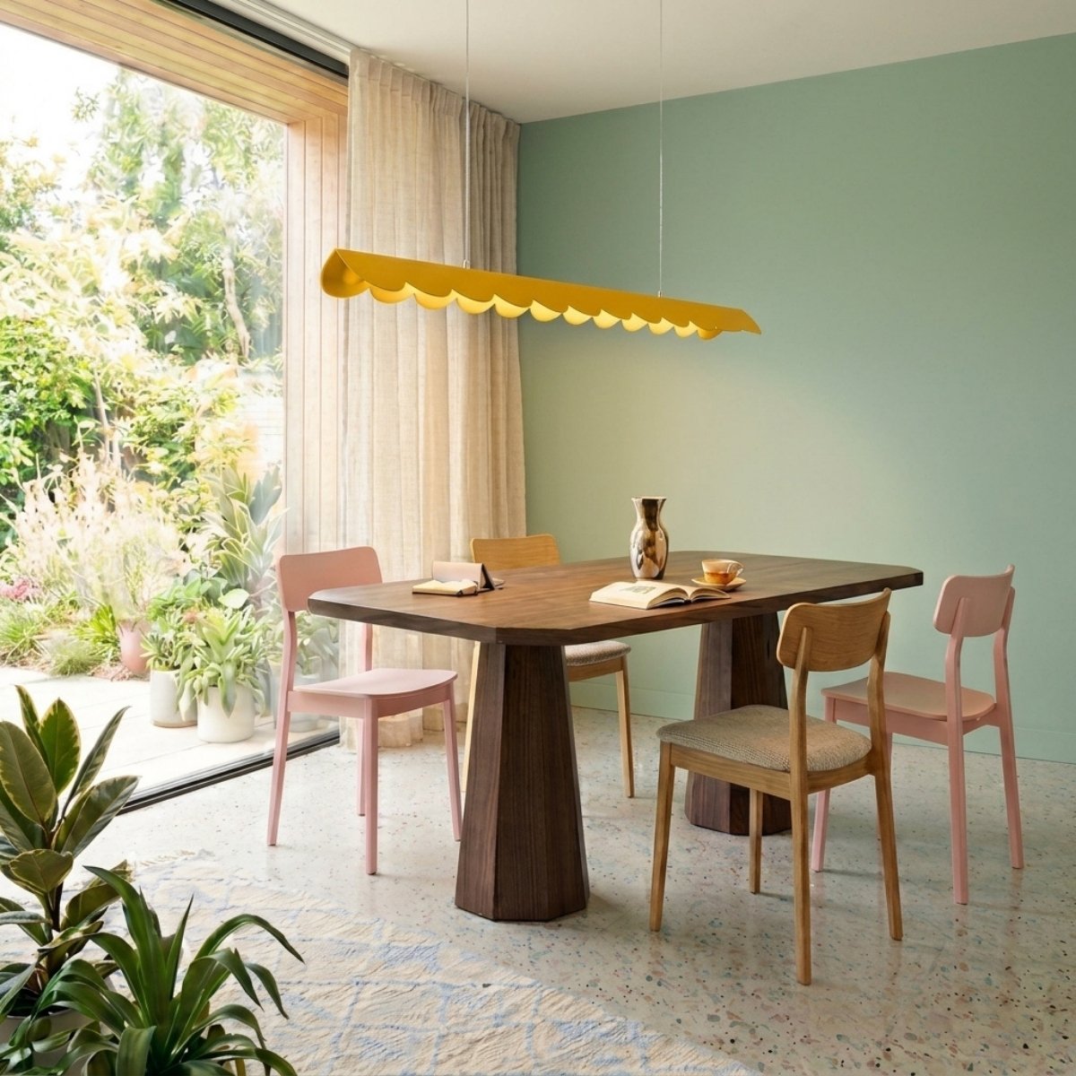 Suspension Aluminium Jaune LED 1 Biscuit jaune, EDEN