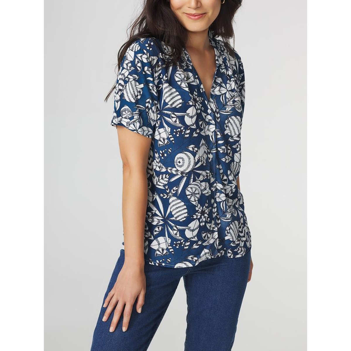 Chemise manches courtes JANIECHA navy, TBS