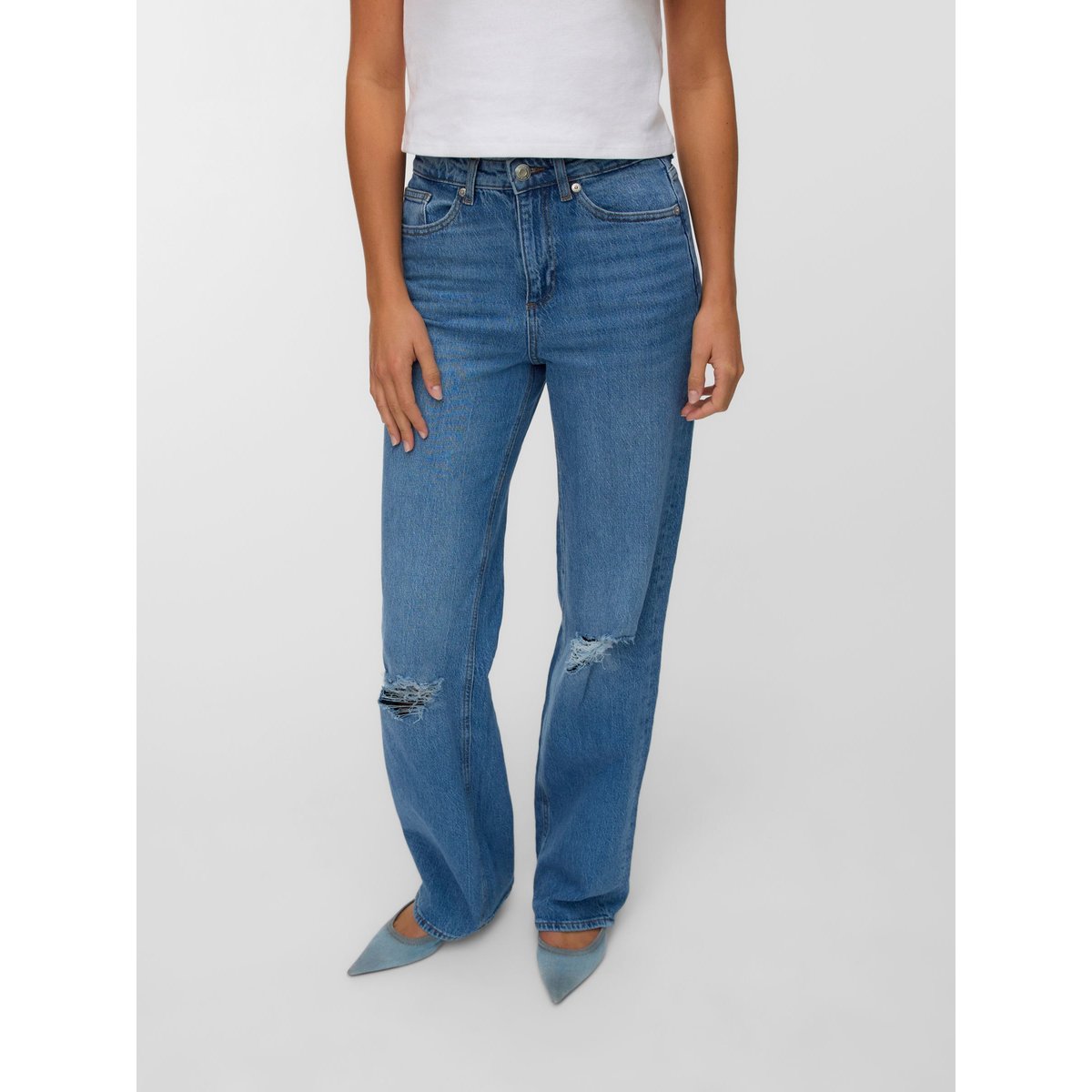 Jean À Coupe Large medium blue denim, VERO MODA
