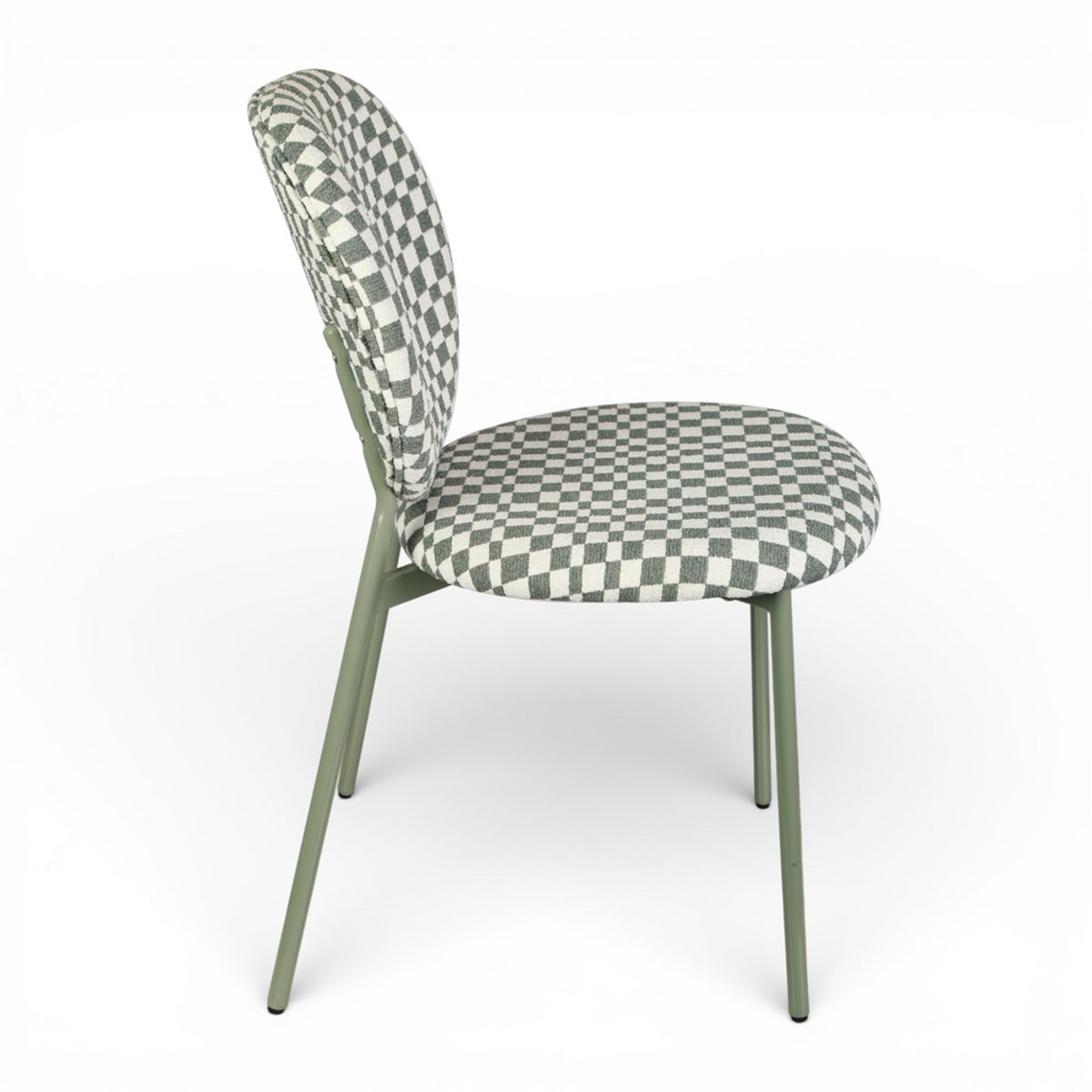 Chaise repas tissu et blanc vert amande, ZAGO